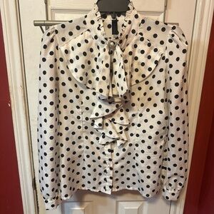 Polka Dot Ruffle Blouse